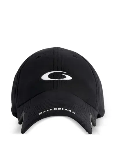 Balenciaga Logo Banana Cap In Black