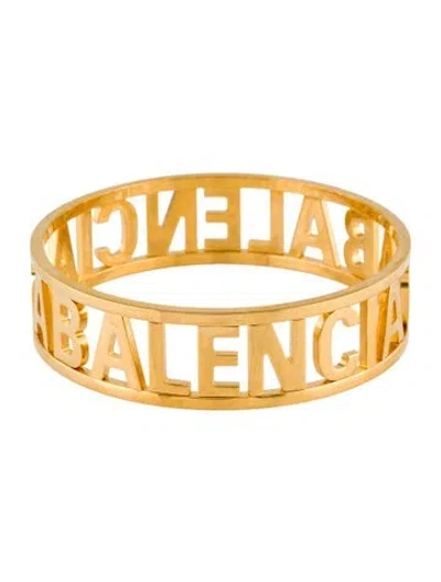 Pre-owned Balenciaga Logo Bangle Bracelet, 7.75" In Multi