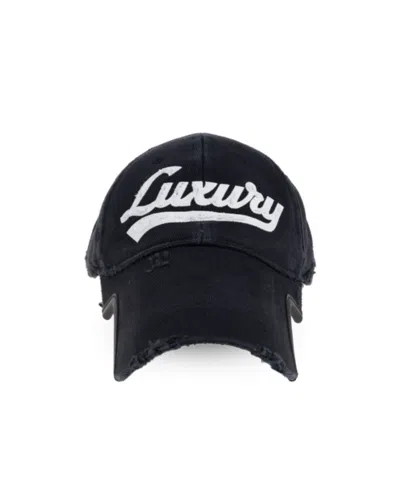 Balenciaga Logo Baseball Cap In Black
