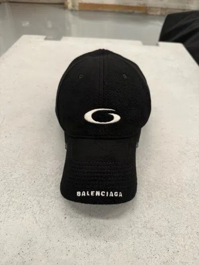 Balenciaga Logo Baseball Cap In Black