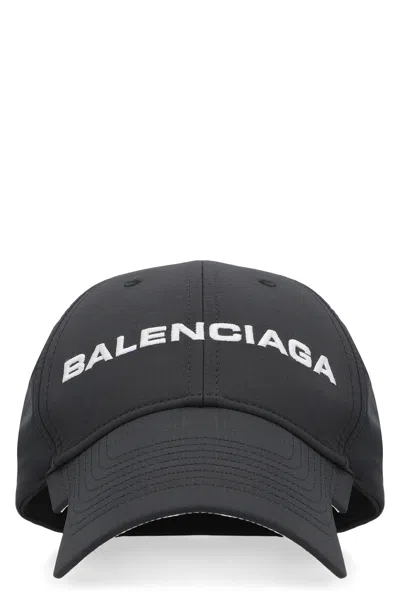 Balenciaga Logo Baseball Cap In Black