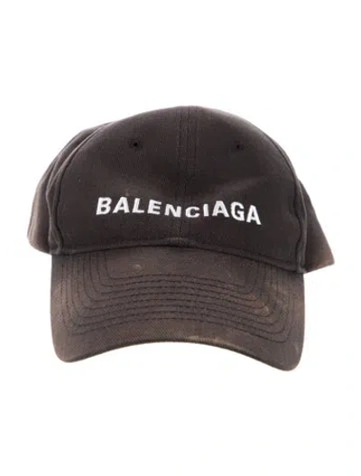Pre-owned Balenciaga Logo Baseball Cap In Black