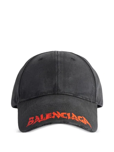 Balenciaga Logo Baseball Cap In Black