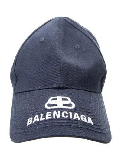 Pre-owned Balenciaga Logo Baseball Cap In Blue