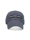 Balenciaga Grey Cotton Patch Baseball Cap Men In Gray