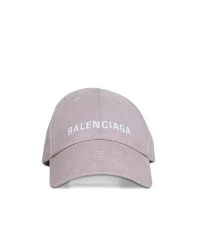 Balenciaga Logo Baseball Cap In Gray