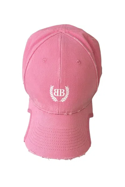 Balenciaga Laurel Classic  Cap In Baby Pink/white