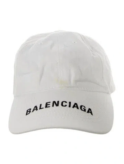 Pre-owned Balenciaga Logo Baseball Cap In White