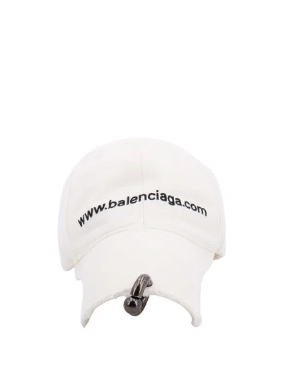 Balenciaga Logo Baseball Cap In White