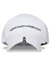 Balenciaga Distressed Embroidered Logo Baseball Cap In White