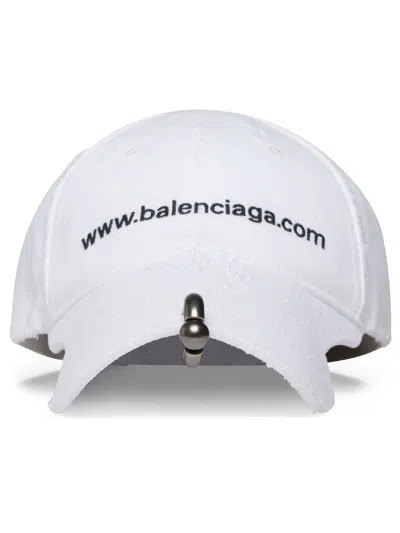 Balenciaga Logo Baseball Cap In White