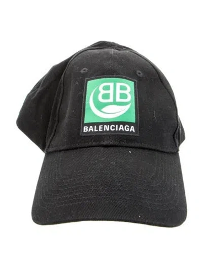 Pre-owned Balenciaga Logo Baseball Hat In Black