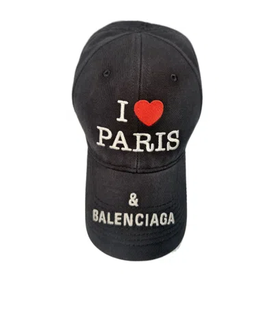 Balenciaga Logo Baseball Hat In Black