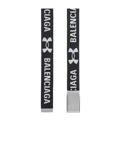 Balenciaga Logo Belt In Black/white
