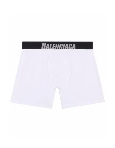Pre-owned Balenciaga Logo Boxers In White