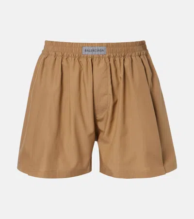Balenciaga Logo短裤 In Brown