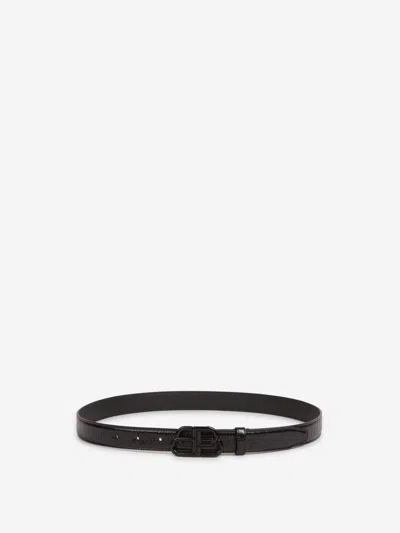 Balenciaga Logo Buckle Belt In Black