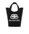 Balenciaga Logo Canvas Xs Handbag In Black
