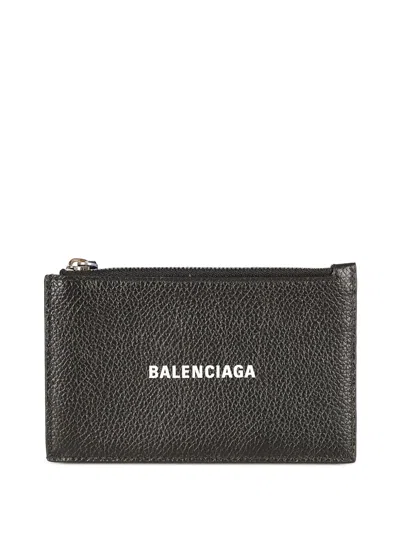 Balenciaga Logo Card Holder In Black