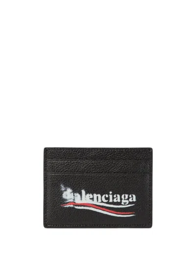 Balenciaga Portacarte Logo In Black