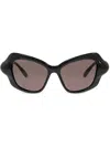 Balenciaga Logo Cat-eye Sunglasses In Black