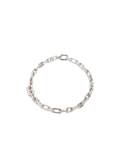 Balenciaga Logo-chain-link Necklace In White