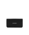 Balenciaga Logo Chain Wallet In Black/white