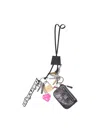 Balenciaga Logo Charm Keyring In Gray