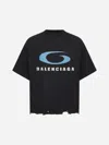 BALENCIAGA LOGO COTTON CROPPED T-SHIRT