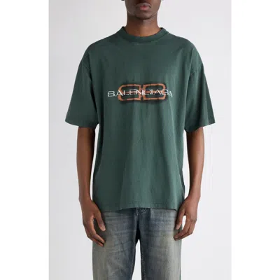 BALENCIAGA BALENCIAGA LOGO COTTON GRAPHIC T-SHIRT