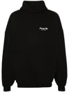 Balenciaga Logo Cotton Hoodie In Black
