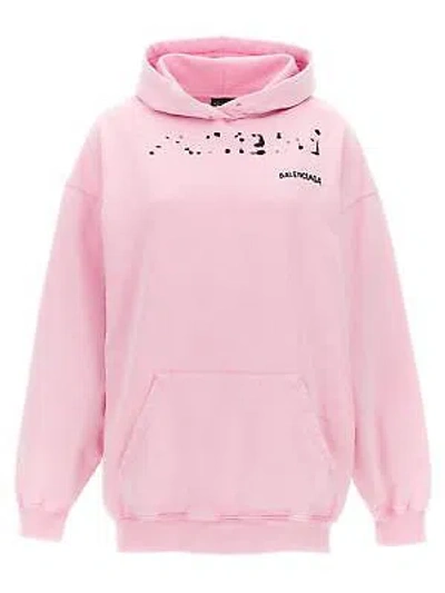 Pre-owned Balenciaga Logo Cotton Hoodie In Pink & Purple