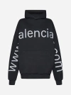 Balenciaga Black 'bal.com' Hoodie In Washed Black,grey