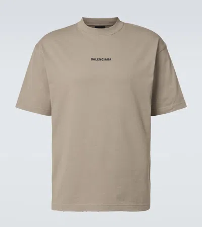 Balenciaga T-shirt Aus Baumwoll-jersey In Neutral