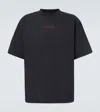 Balenciaga Logo Lettering Crewneck T-shirt In Black