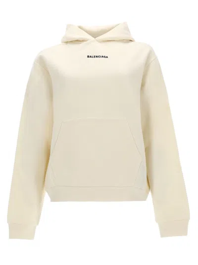 Balenciaga Logo Cotton Sweatshirt In Yellow