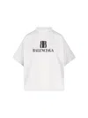 Balenciaga Cotton Tshirt With Logo Print In White