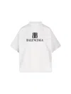 Balenciaga Cotton Tshirt With Logo Print In White