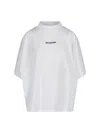 Balenciaga Logo Crop T-shirt In White/black