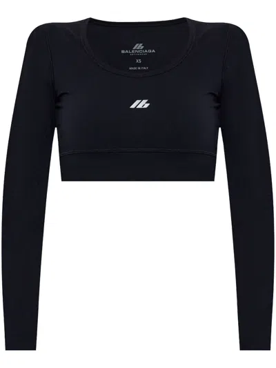 BALENCIAGA BALENCIAGA LOGO CROPPED TOP