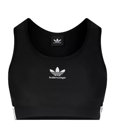 Balenciaga Logo Cropped Vest In Black