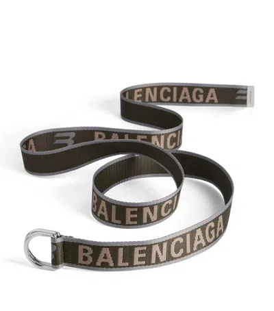 Balenciaga Logo D-ring Belt In Green