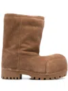 Balenciaga Alaska Low Shearling-lined Suede Boots In Brown