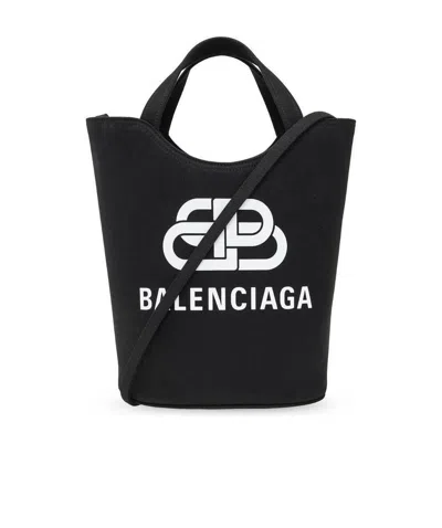 Balenciaga Logo Design Handbag In Black