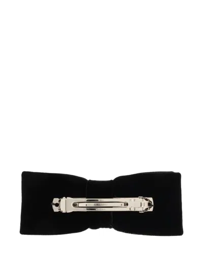 Balenciaga Logo-detail Bow Hair Clip In Black