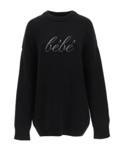 Balenciaga Logo Detail Sweater In Black