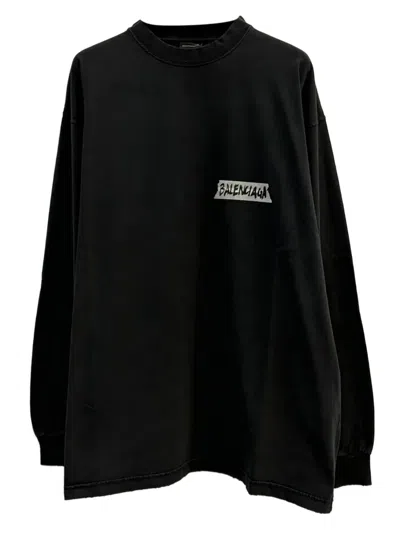 Balenciaga Logo-detail T-shirt In Black