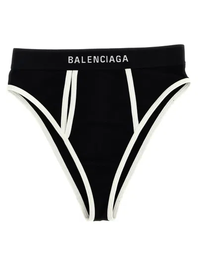 Balenciaga Logo Elastic Briefs Underwear, Body White/black