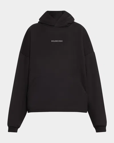 BALENCIAGA LOGO EMBELLISHED CROPPED HOODIE