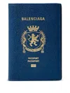 Balenciaga Logo-embellished Passport Holder In Blue